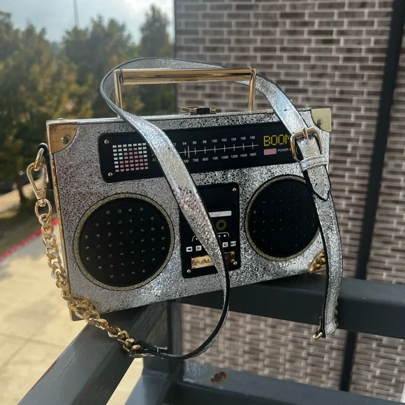 Aldo Silver and Gold Boombox Bag - Picture 9 of 9